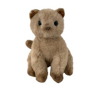 1986 Gund Siamese Cat Kitten Plush Stuffed Animal Sitting Brown 10" Tall